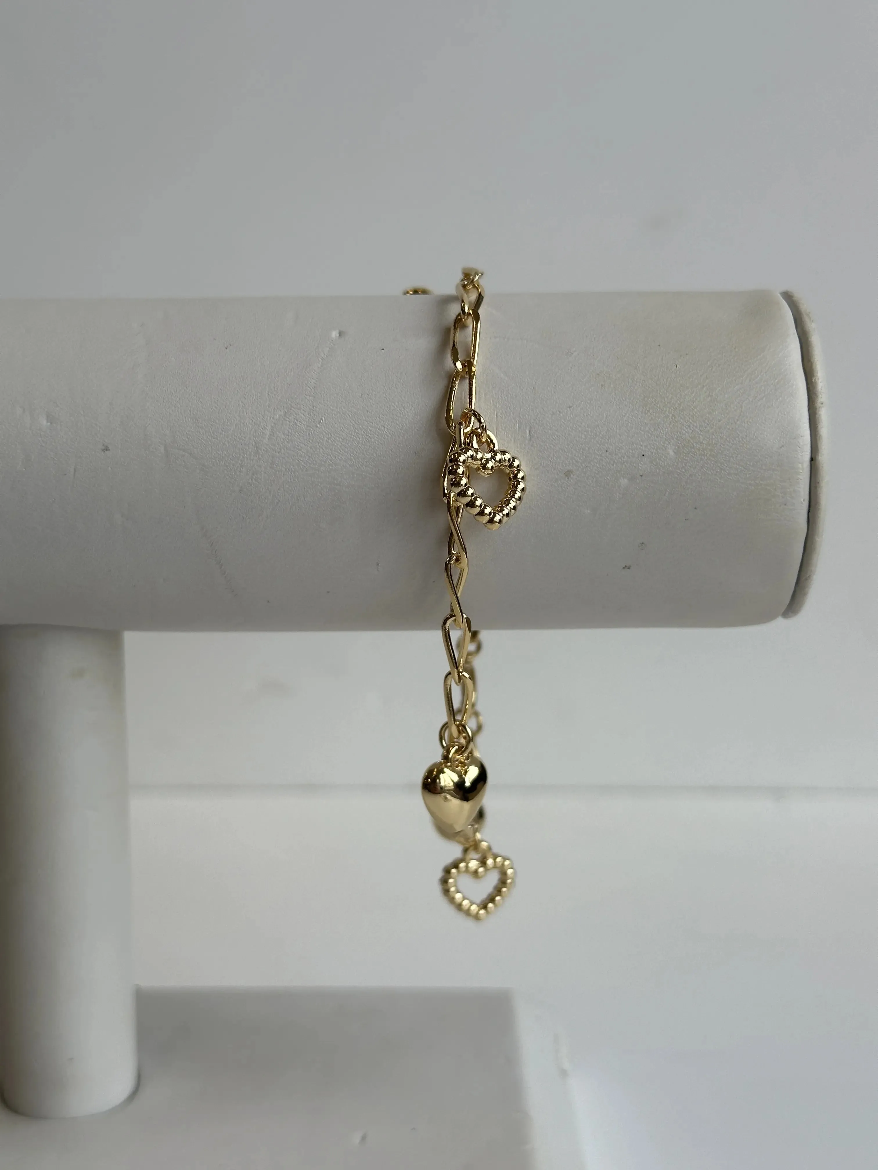 Gold Filled Heart Charm Bracelet