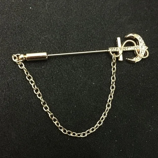 Gold Nautical Lapel Pin Collection
