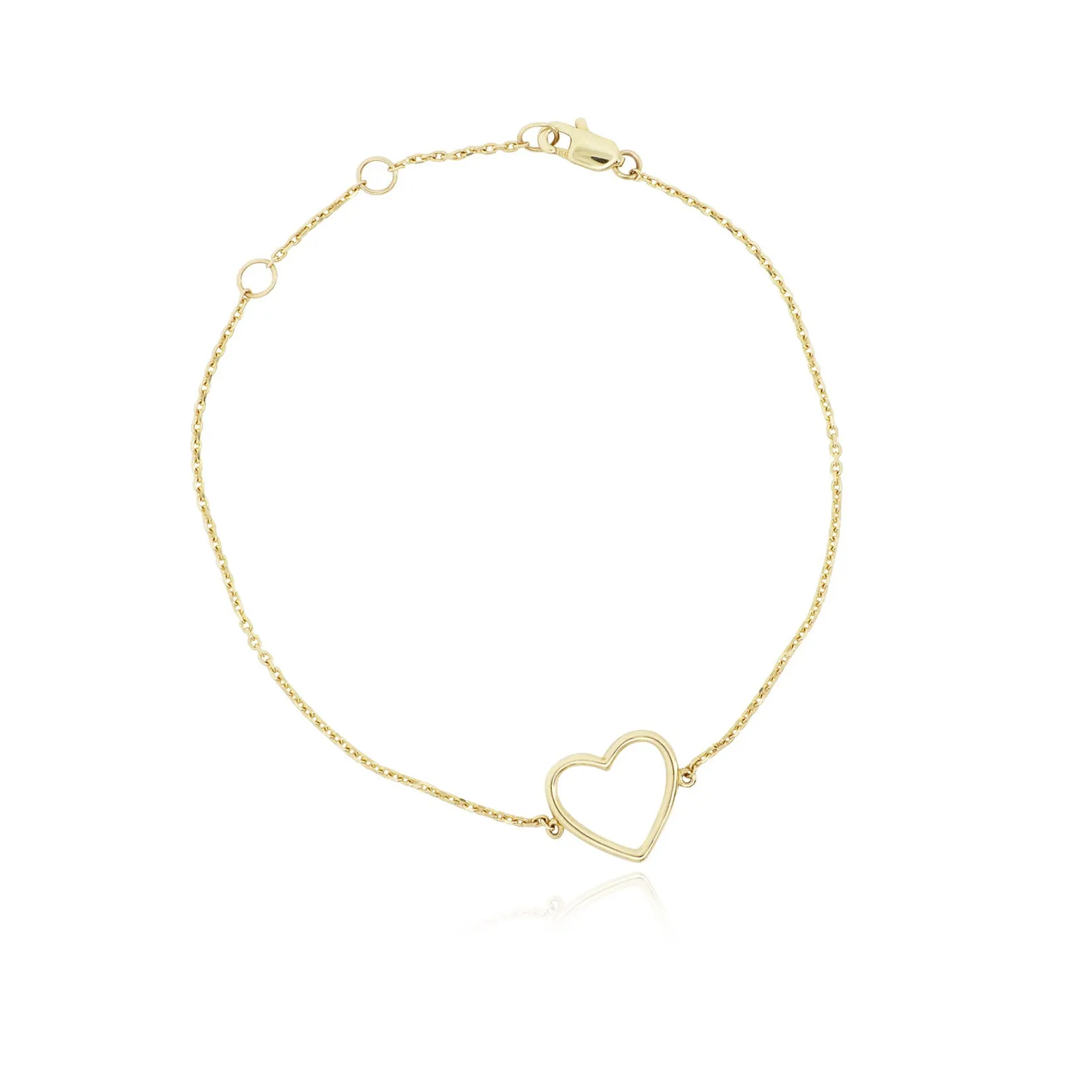 Gold Open Heart Bracelet