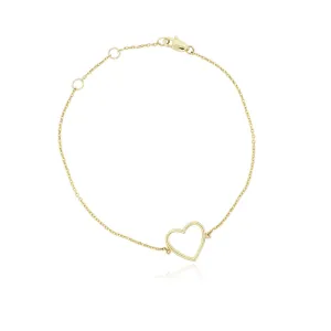 Gold Open Heart Bracelet