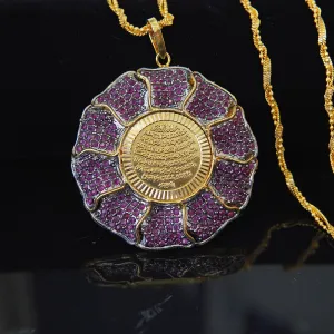 Gold Plated Zircons Ayat ul Kursi Pendant