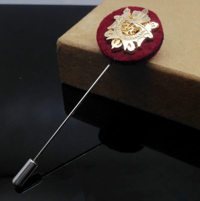 Gold Shield Layered Lapel Pin