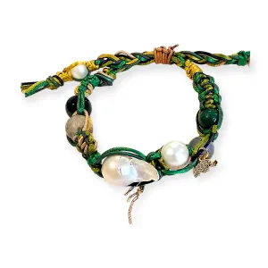 GREEN LUCKY ELEPHANT ROCKER BRACELET