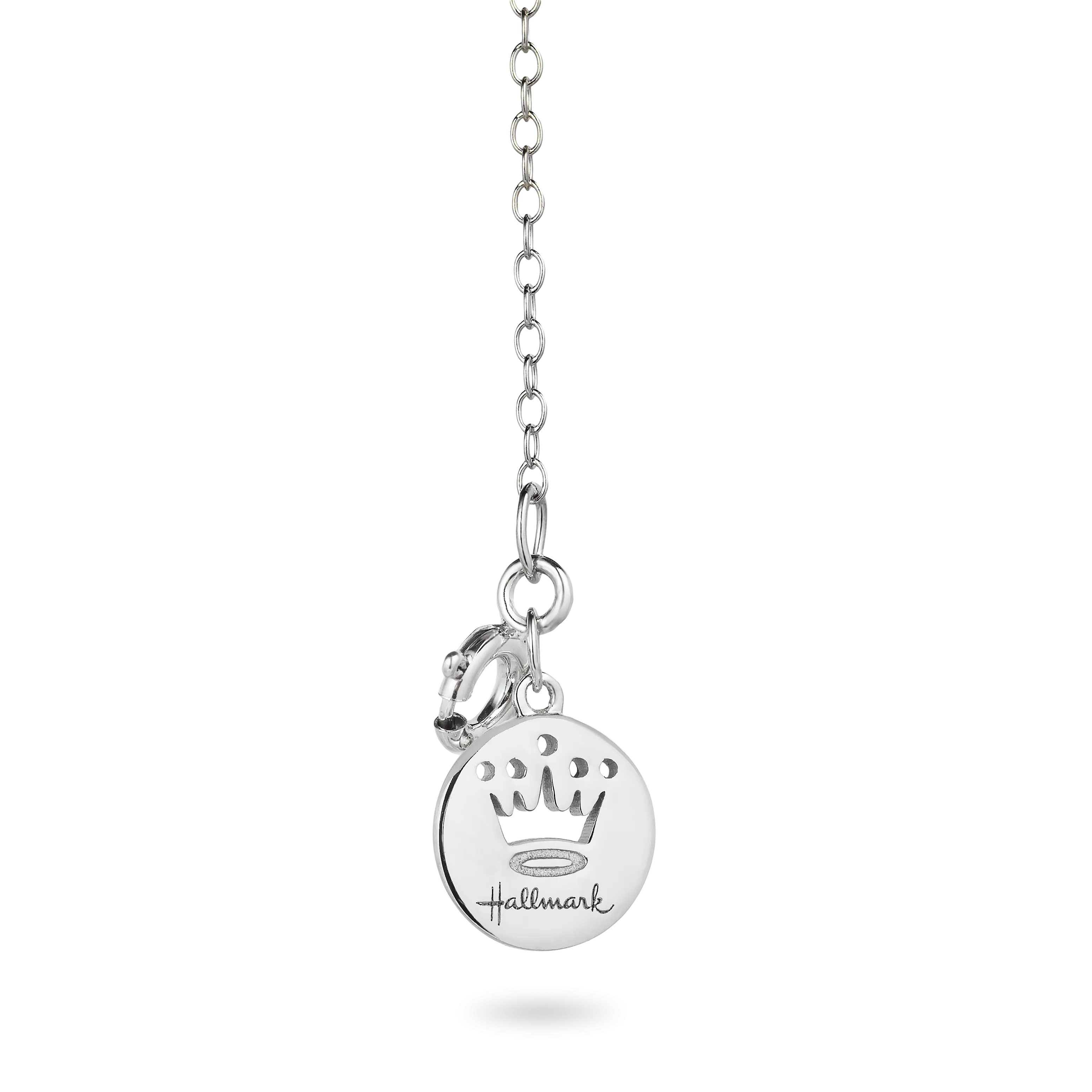 Hallmark Fine Jewelry Diamond Key Pendant in Sterling Silver & 14K Yellow Gold with Created Blue Sapphire & Diamonds