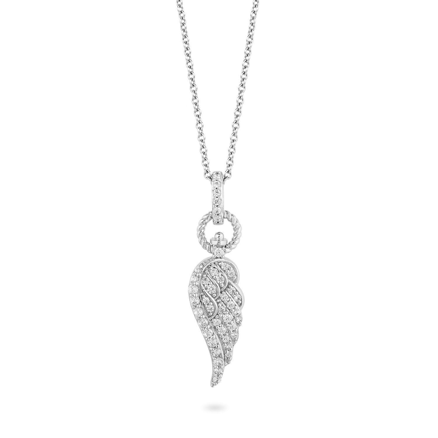 Hallmark Fine Jewelry Large Diamond Angel Wing Pendant in Sterling Silver