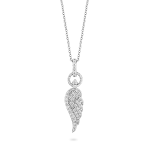 Hallmark Fine Jewelry Large Diamond Angel Wing Pendant in Sterling Silver