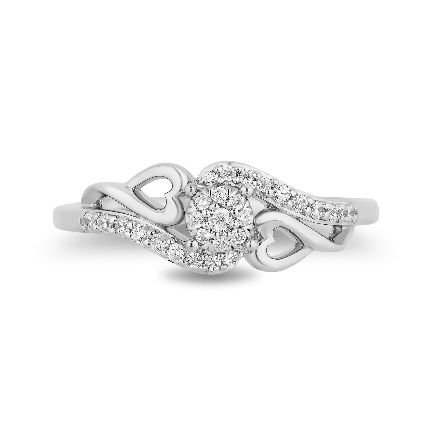Hallmark Fine Jewelry Open Heart Diamond Promise Ring in Sterling Silver