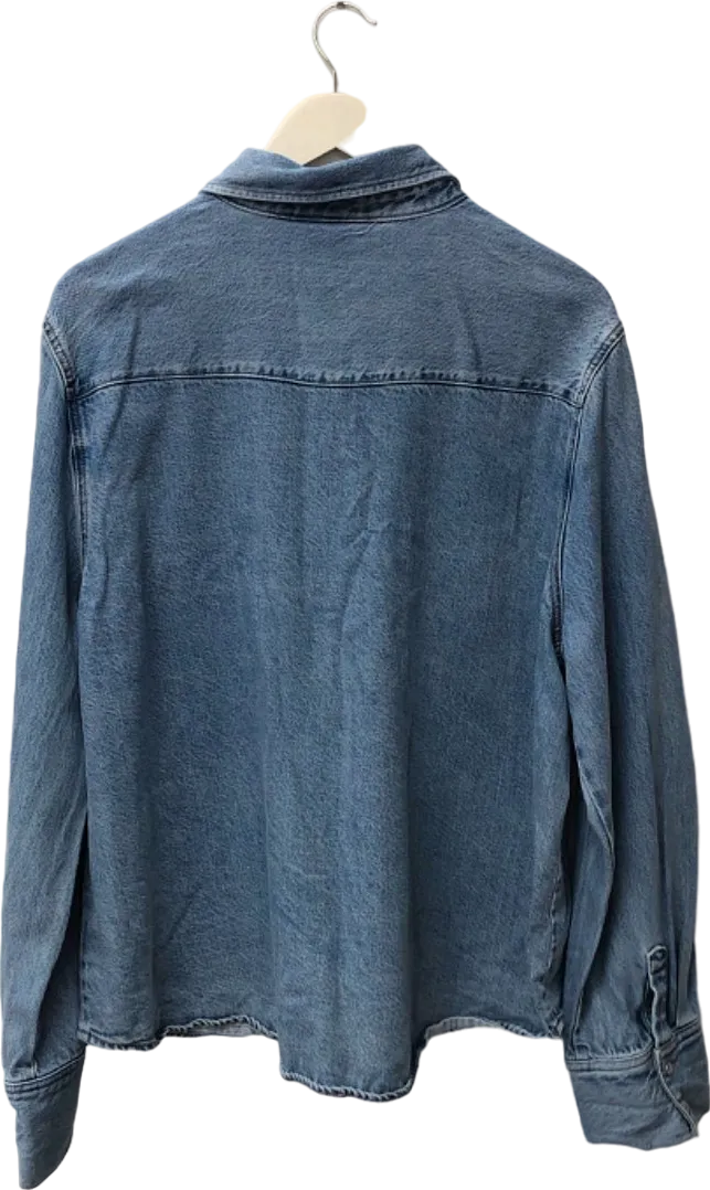 H&M Denim Blue Long Sleeve Button-Down Shirt EUR XL