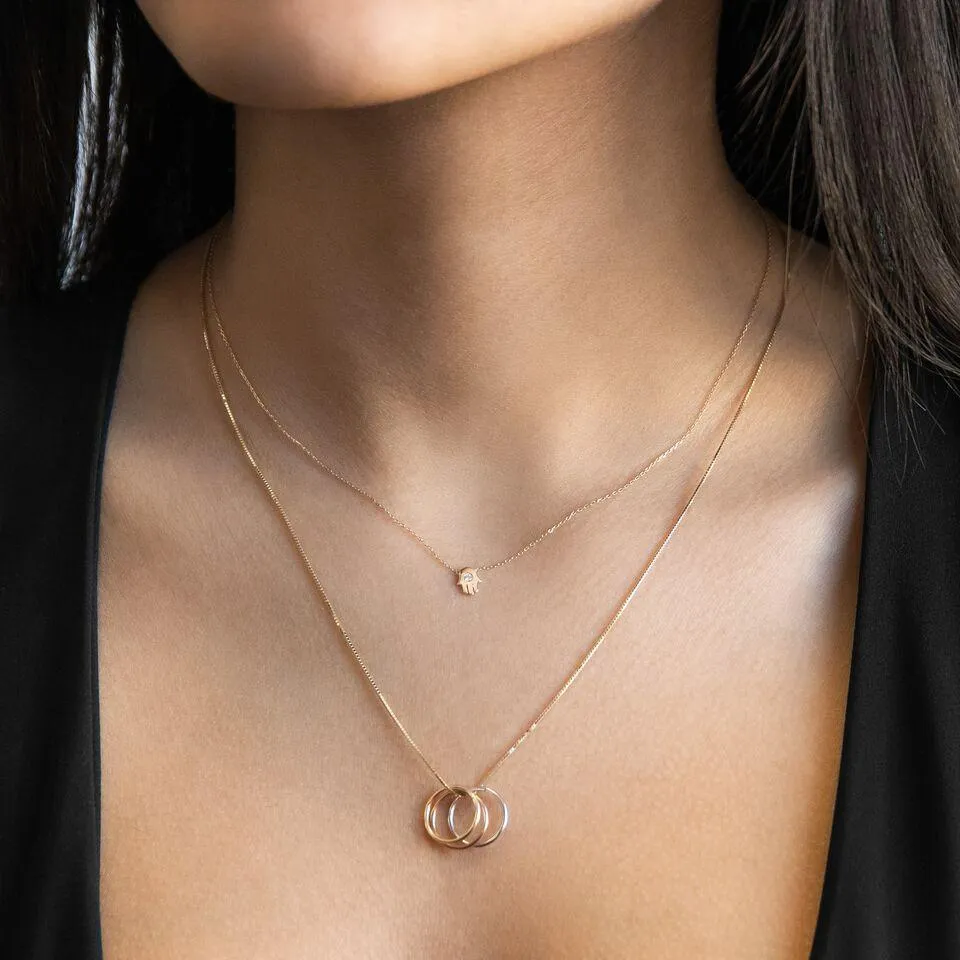 Hamsa Necklace 14K