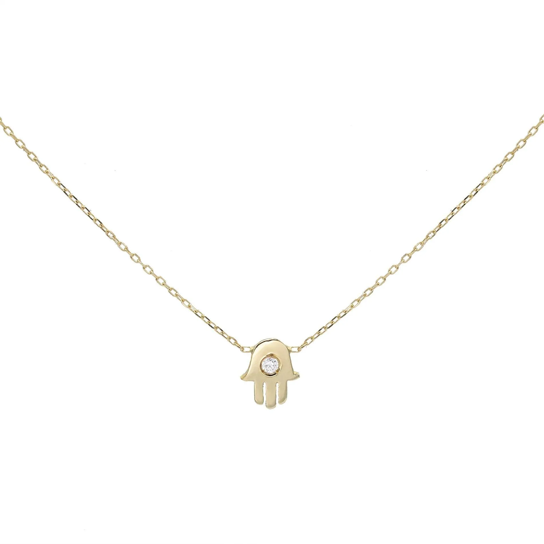 Hamsa Necklace 14K
