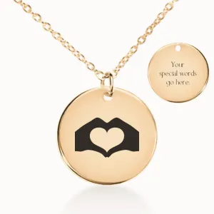 Heart Coin Pendant on Fine Chain