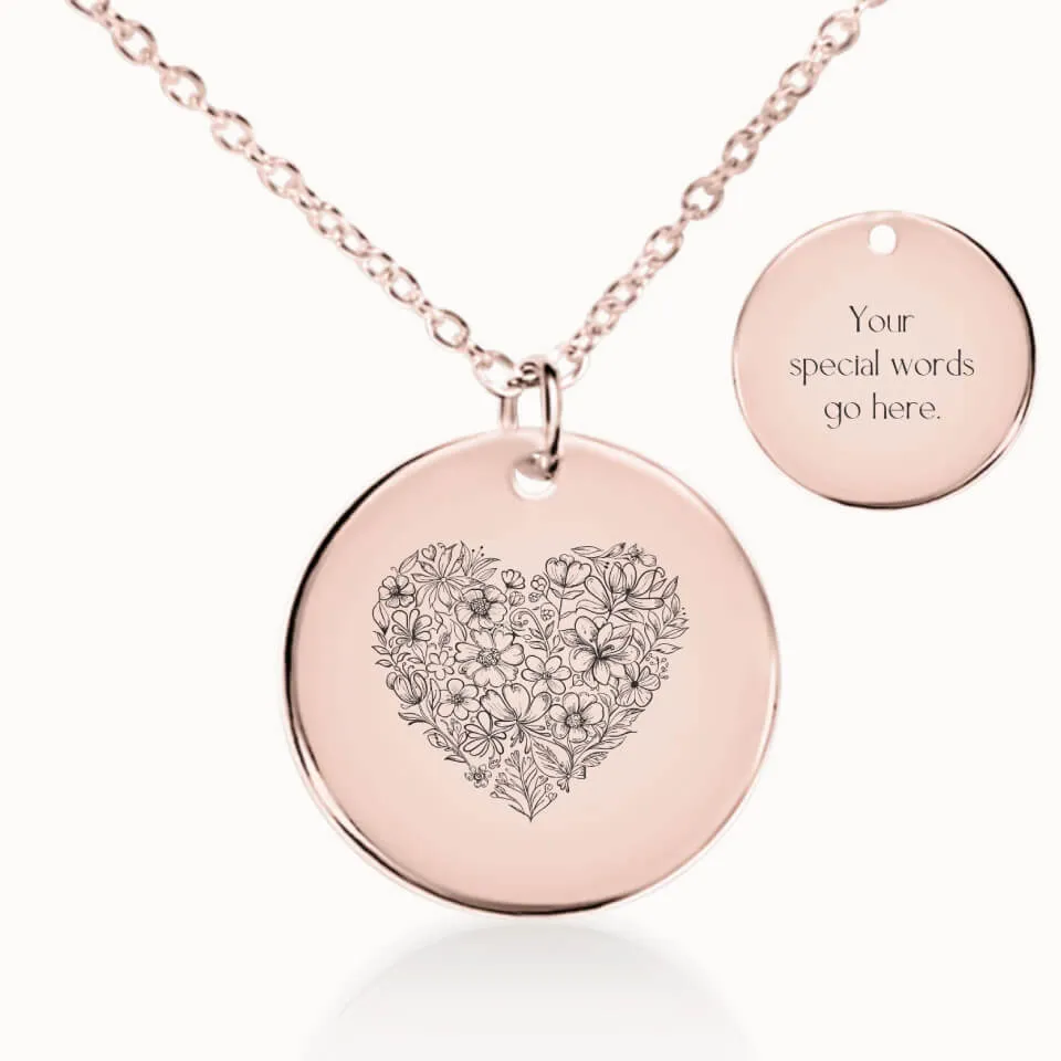 Heart Coin Pendant on Fine Chain