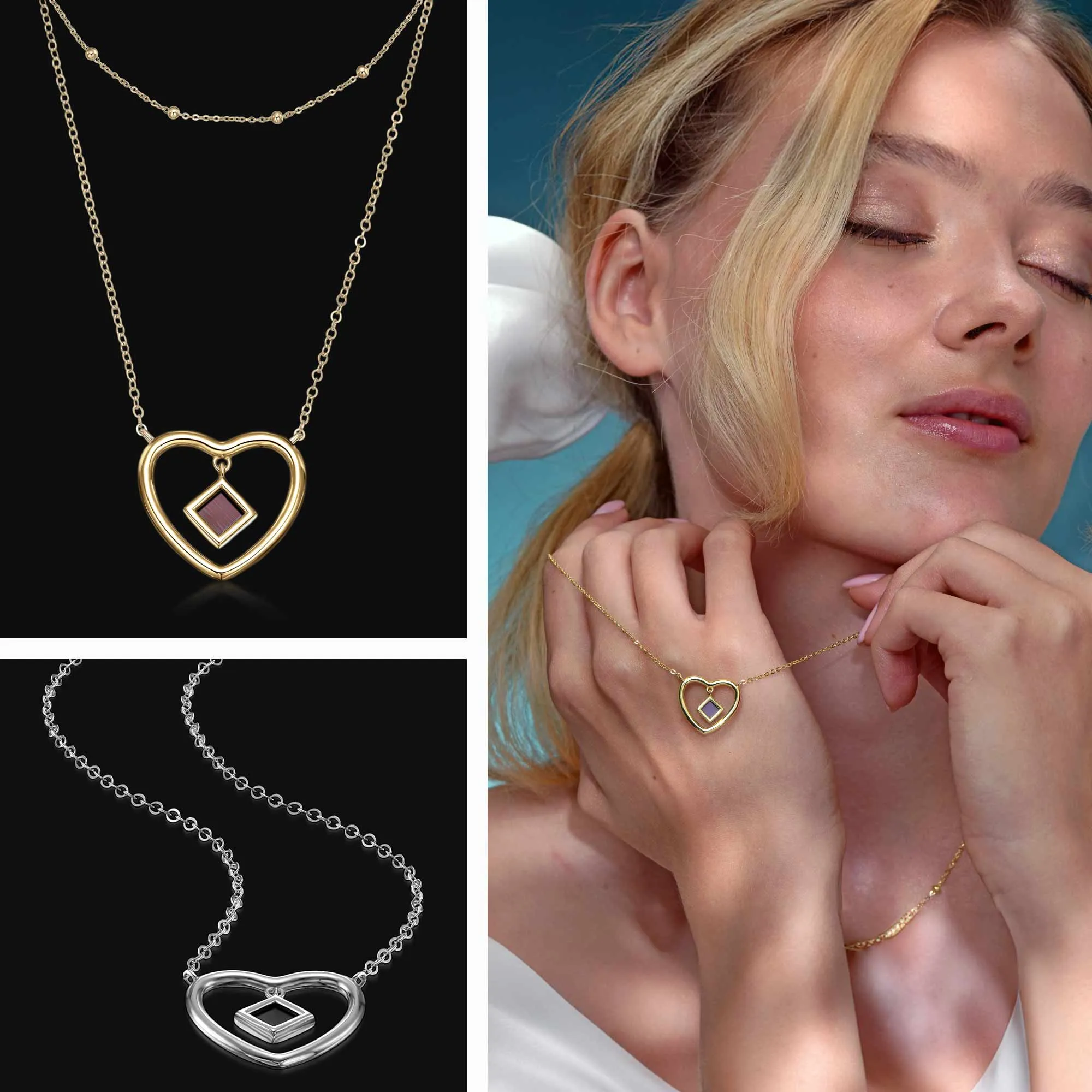 Heart Necklace For Woman With Nano Bible - Sunshine Pendant