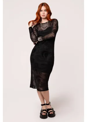 Hell Bunny Snake Charmer Midi Dress Black