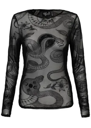 Hell Bunny Snake Charmer Top Black