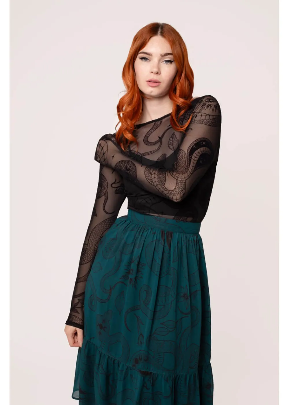 Hell Bunny Snake Charmer Top Black