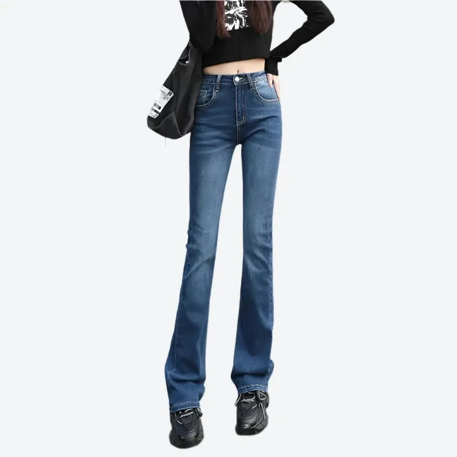 High-Waisted Slim Fit Flared Jeans