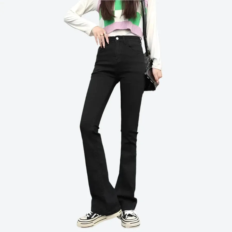 High-Waisted Slim Fit Flared Jeans