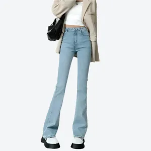High-Waisted Slim Fit Flared Jeans