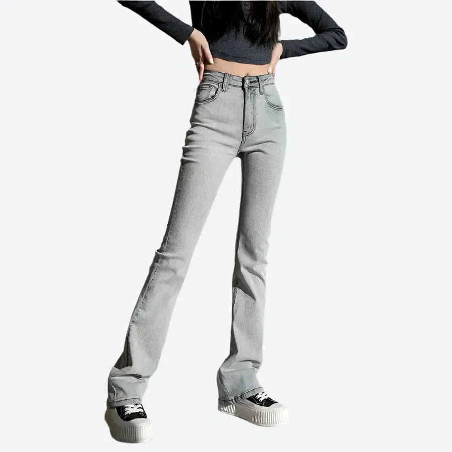 High-Waisted Slim Fit Flared Jeans