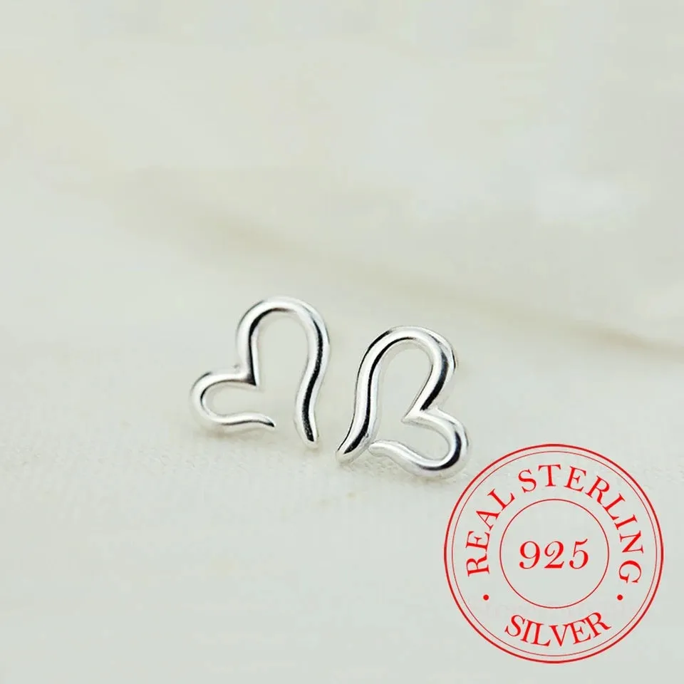 Hollow Open Heart Stud Earrings