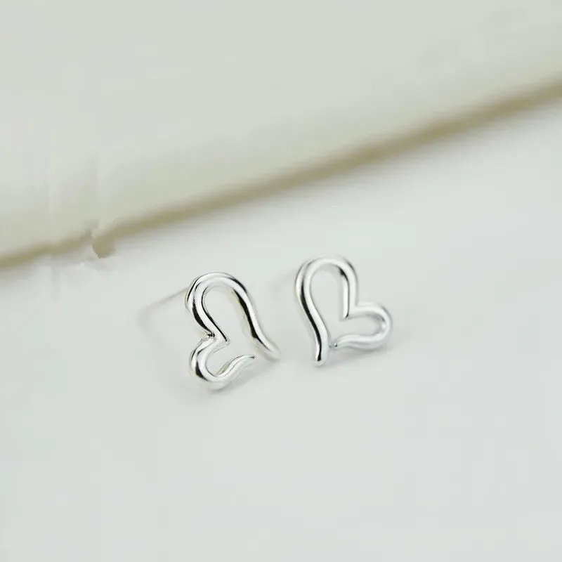 Hollow Open Heart Stud Earrings