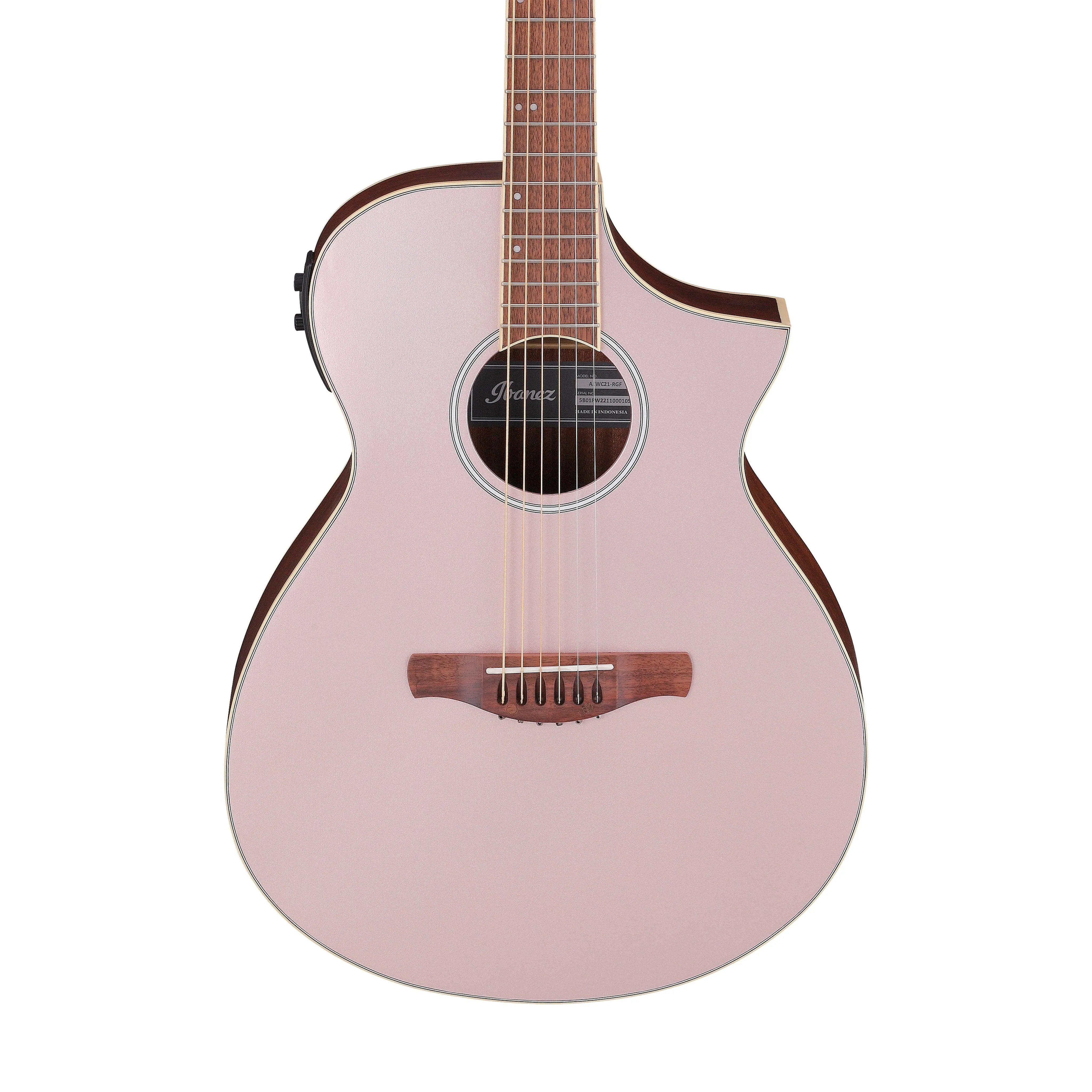 Ibanez AEWC12-RGF Acoustic-Electric Guitar, Rose Gold Metallic Flat