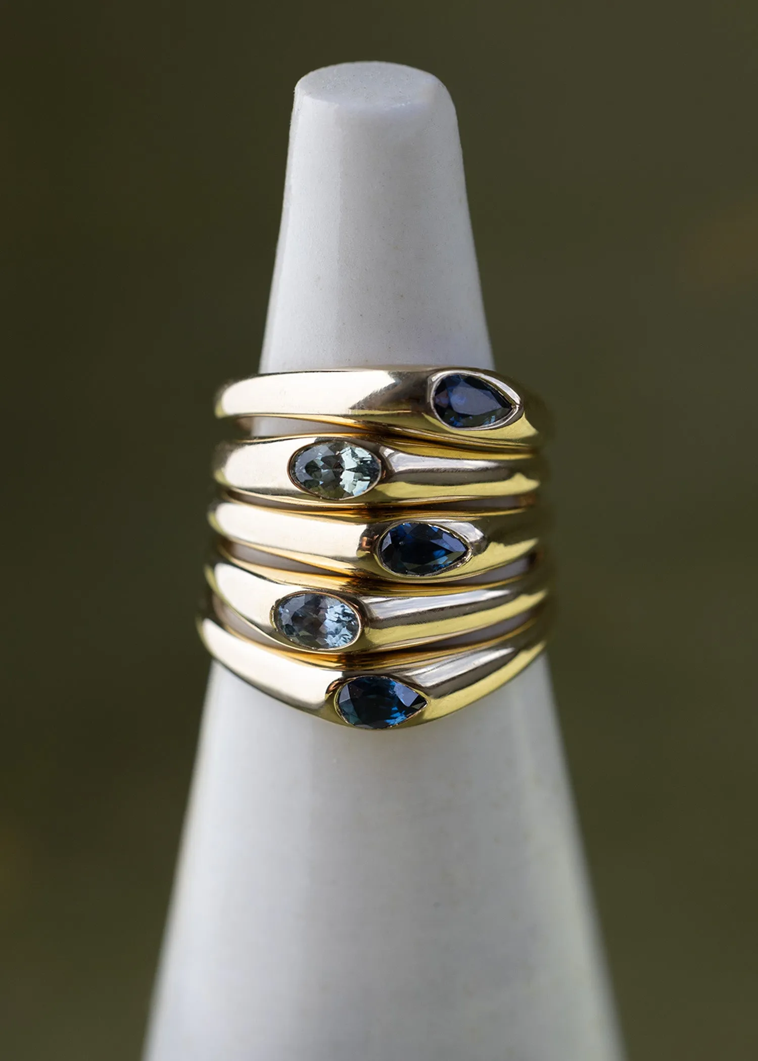 In Stock | Teal Pear Sapphire Petite Risa Ring