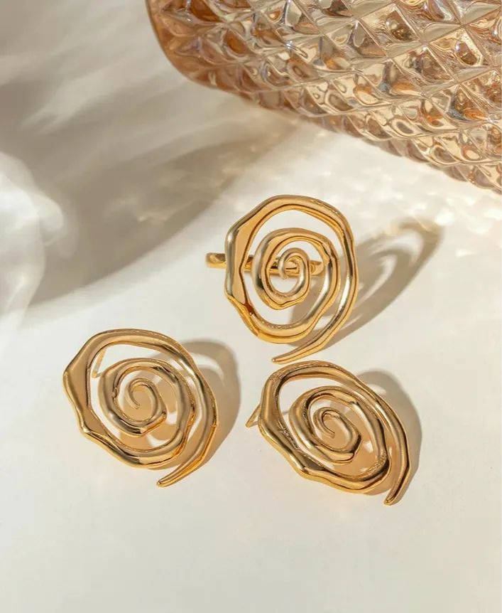Infinity Loop Earrings and Ring Set