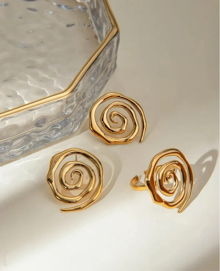 Infinity Loop Earrings and Ring Set