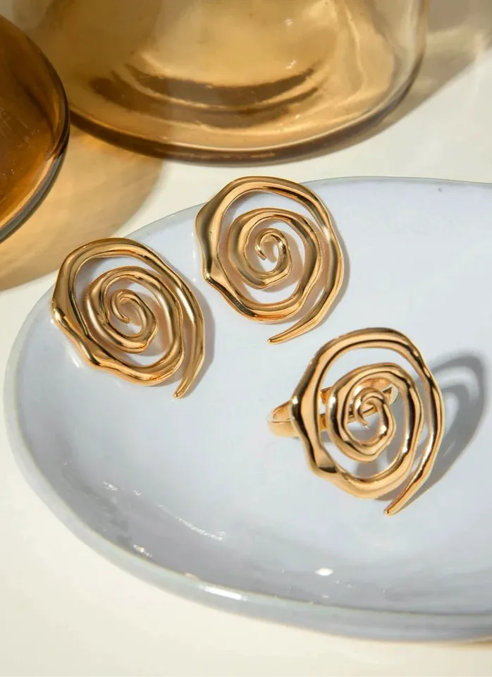 Infinity Loop Earrings and Ring Set