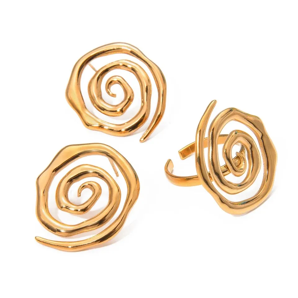 Infinity Loop Earrings and Ring Set