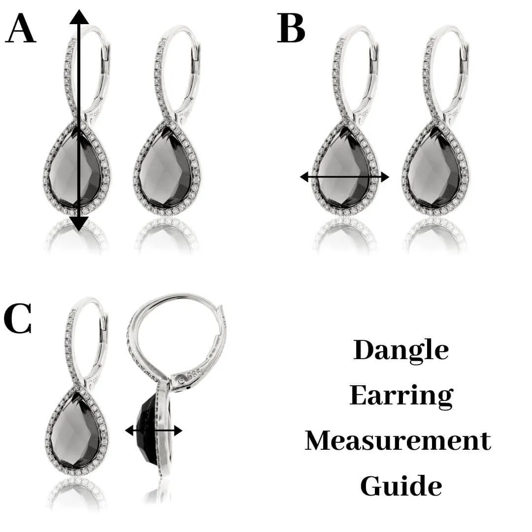 Invisible Set Rainbow Sapphire & Diamond Heart / Leaf Earrings