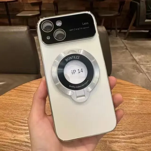 iPhone Case with Lens Film Magnetic Holder
