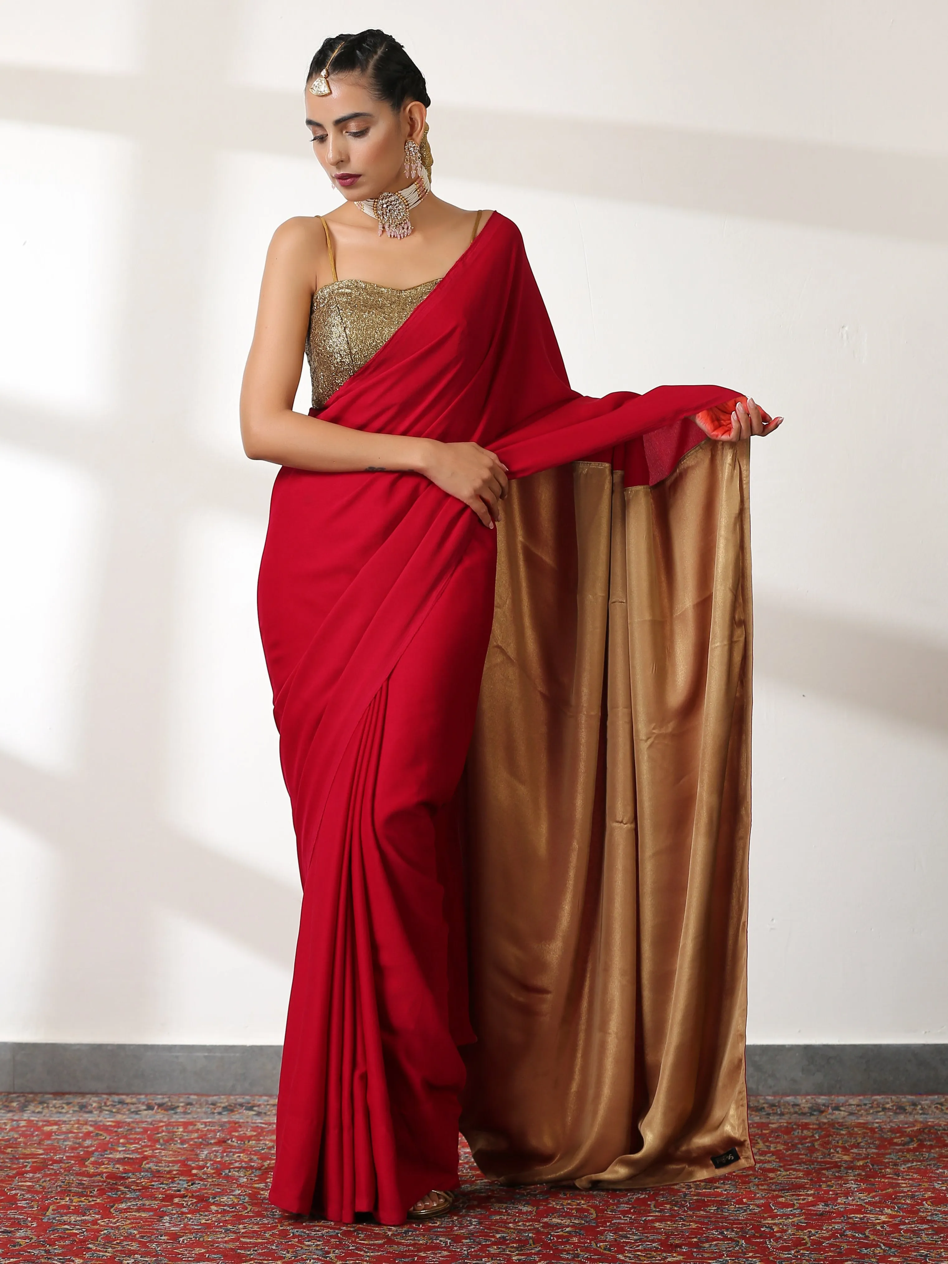 Irresistible Red & Gold Surprise Saree