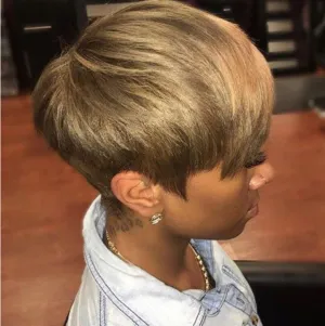 Joebeth | Blonde Short Pixie Cut Wavy Synthetic Hair Wig