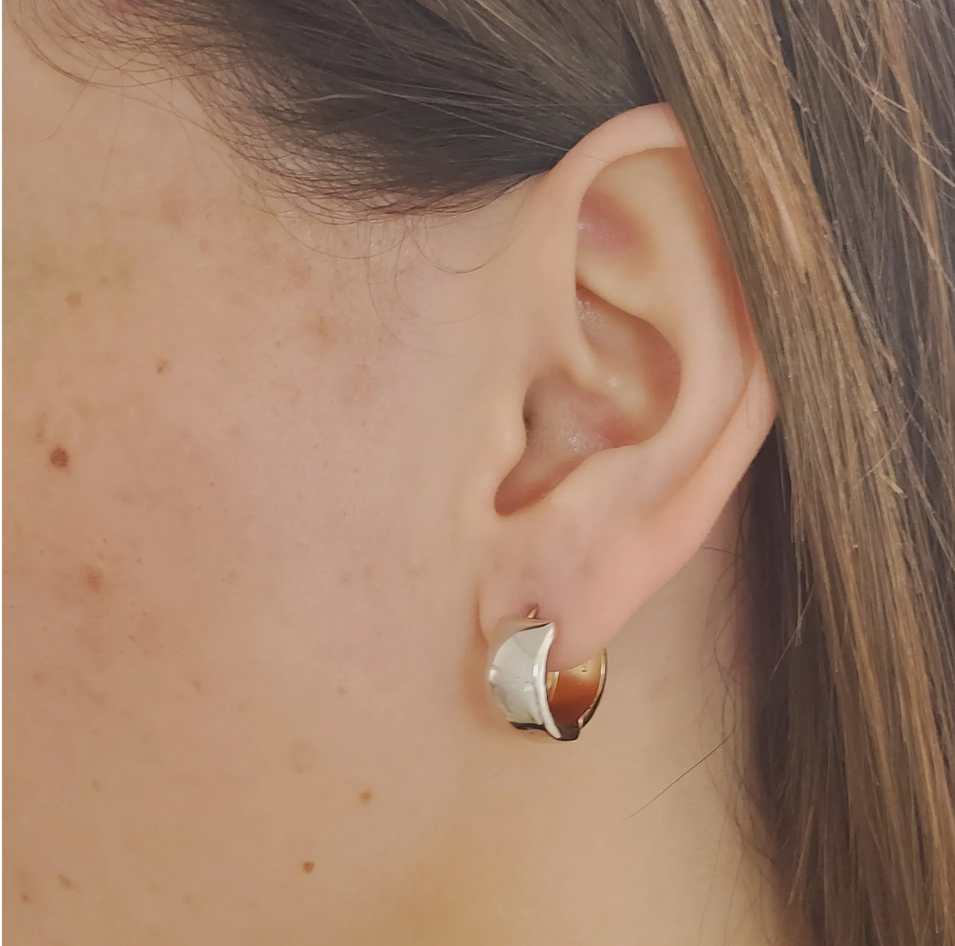 Jumbo Two Tone Hoop Earrings