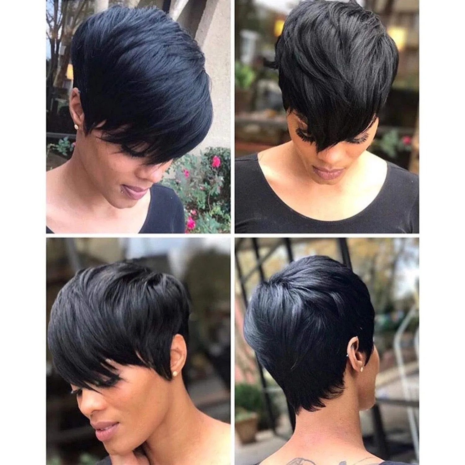 Jupiter | Black Short Pixie Cut Straight Synthetic Hair Wig