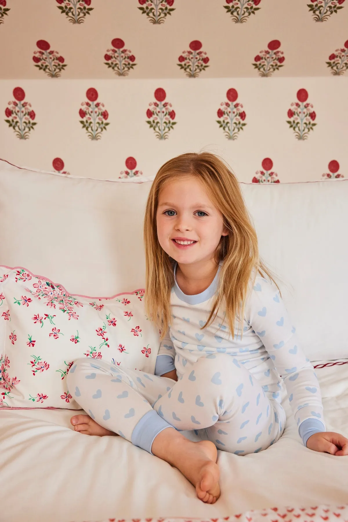 Kids Long-Long Set in French Blue Heart