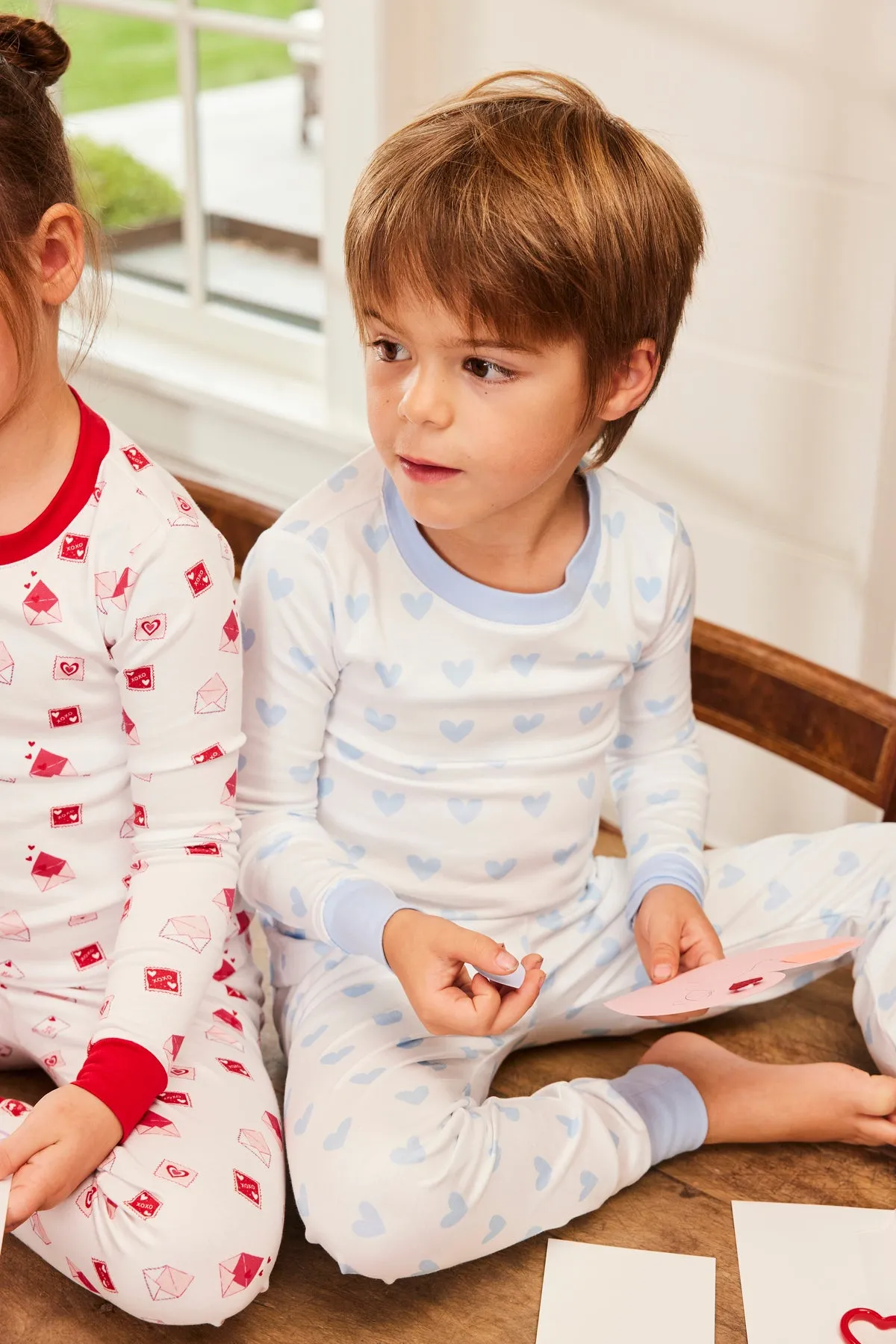 Kids Long-Long Set in French Blue Heart