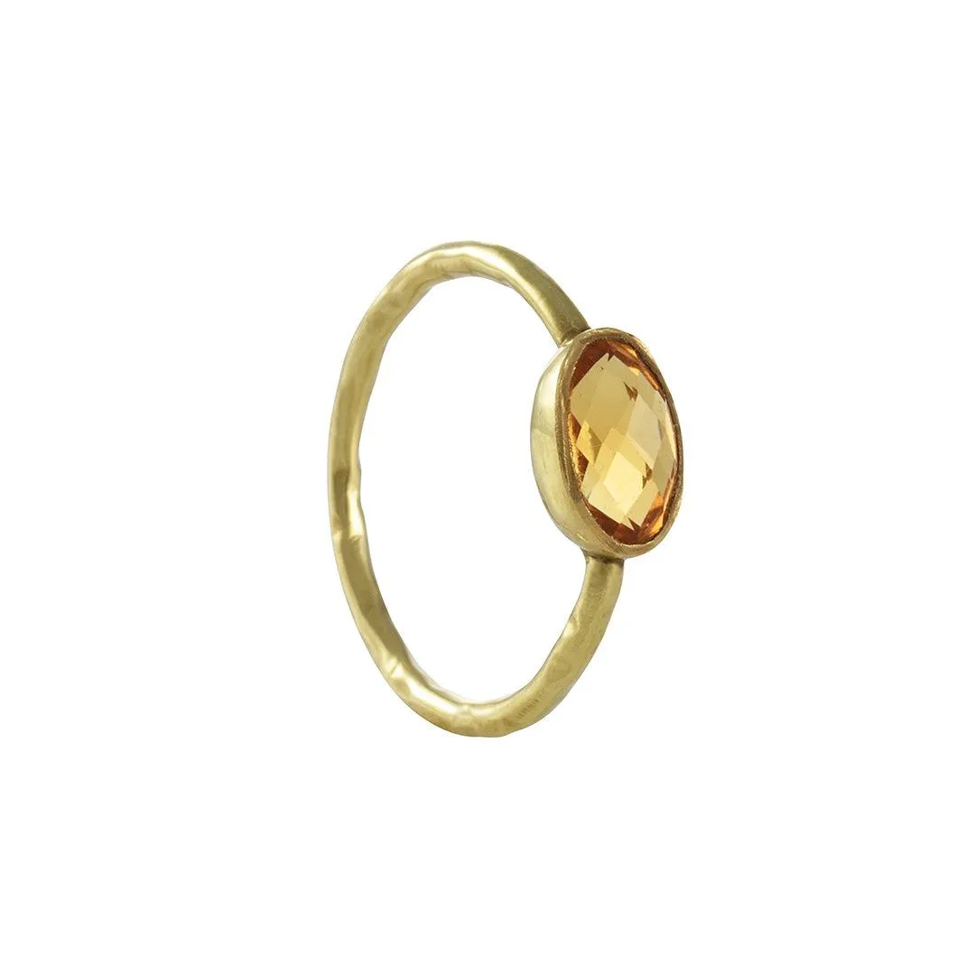 Kothari - Oval Citrine Stacking Ring