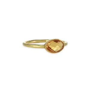 Kothari - Oval Citrine Stacking Ring