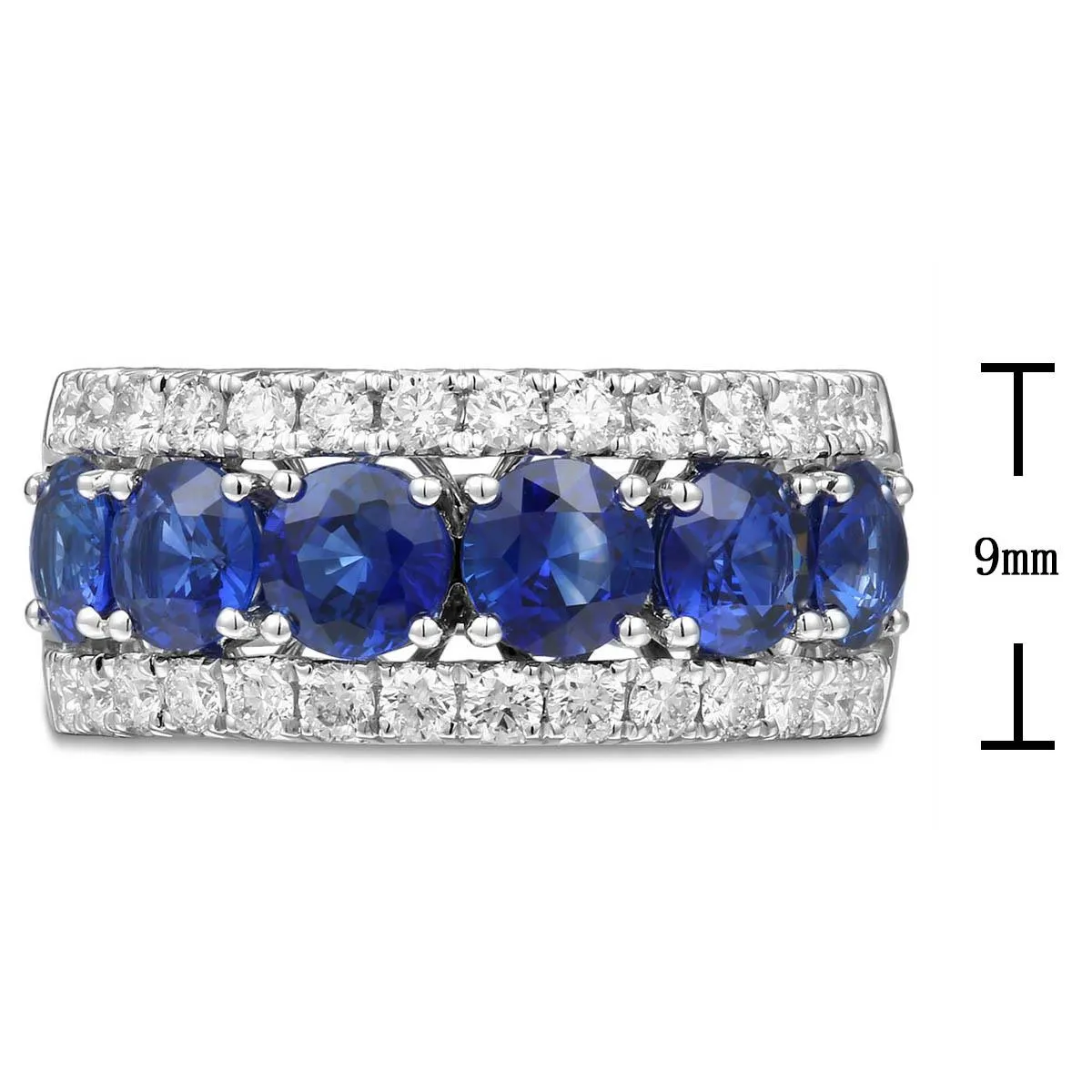 Ladies Diamond and Blue Sapphire Ring