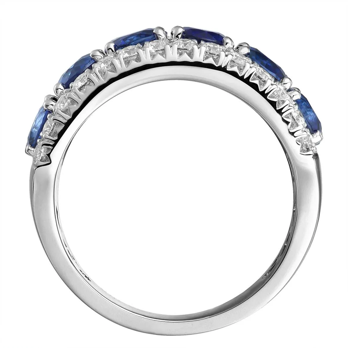 Ladies Diamond and Blue Sapphire Ring