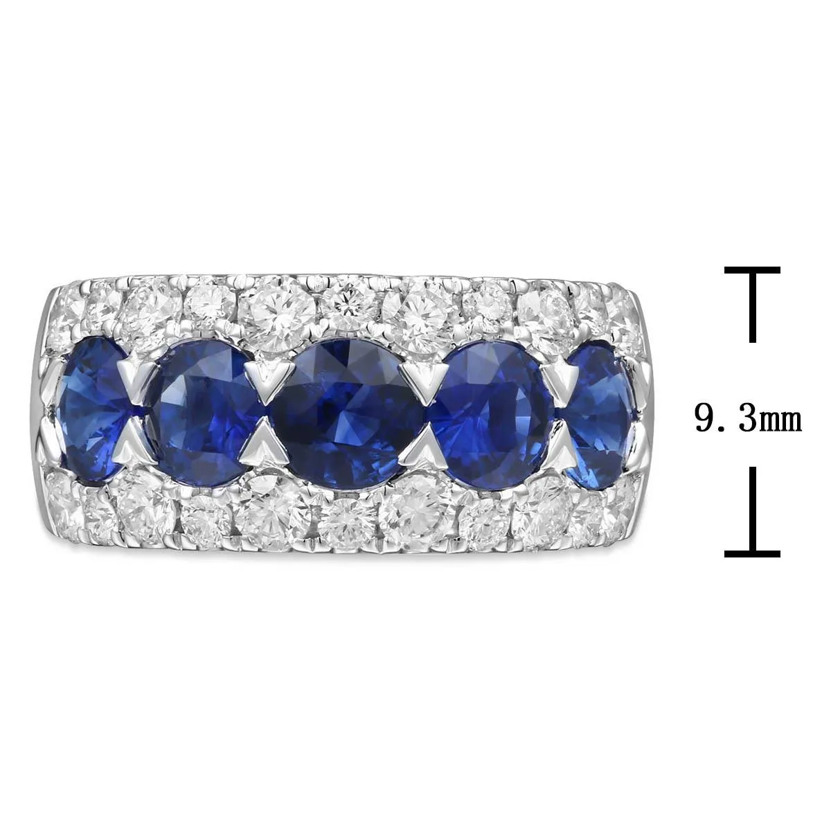 Ladies Diamond and Blue Sapphire Ring