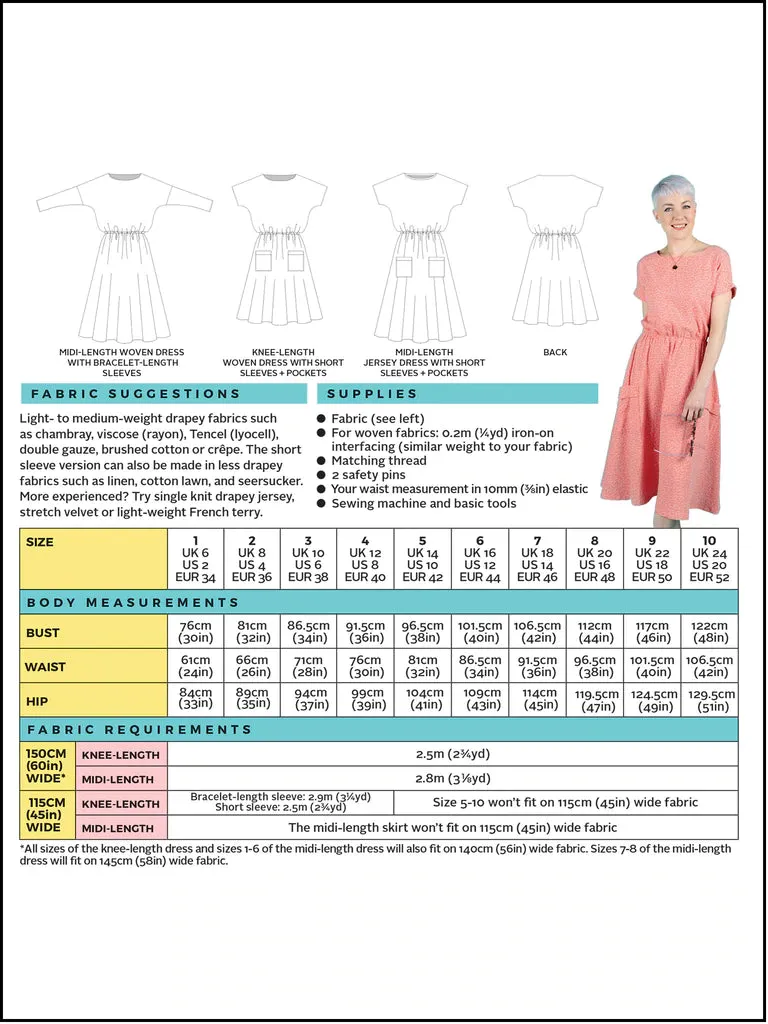 Ladies Dress Pattern - Lotta From Tilly And The Buttons