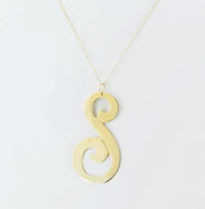 Large Gold Initial Necklace