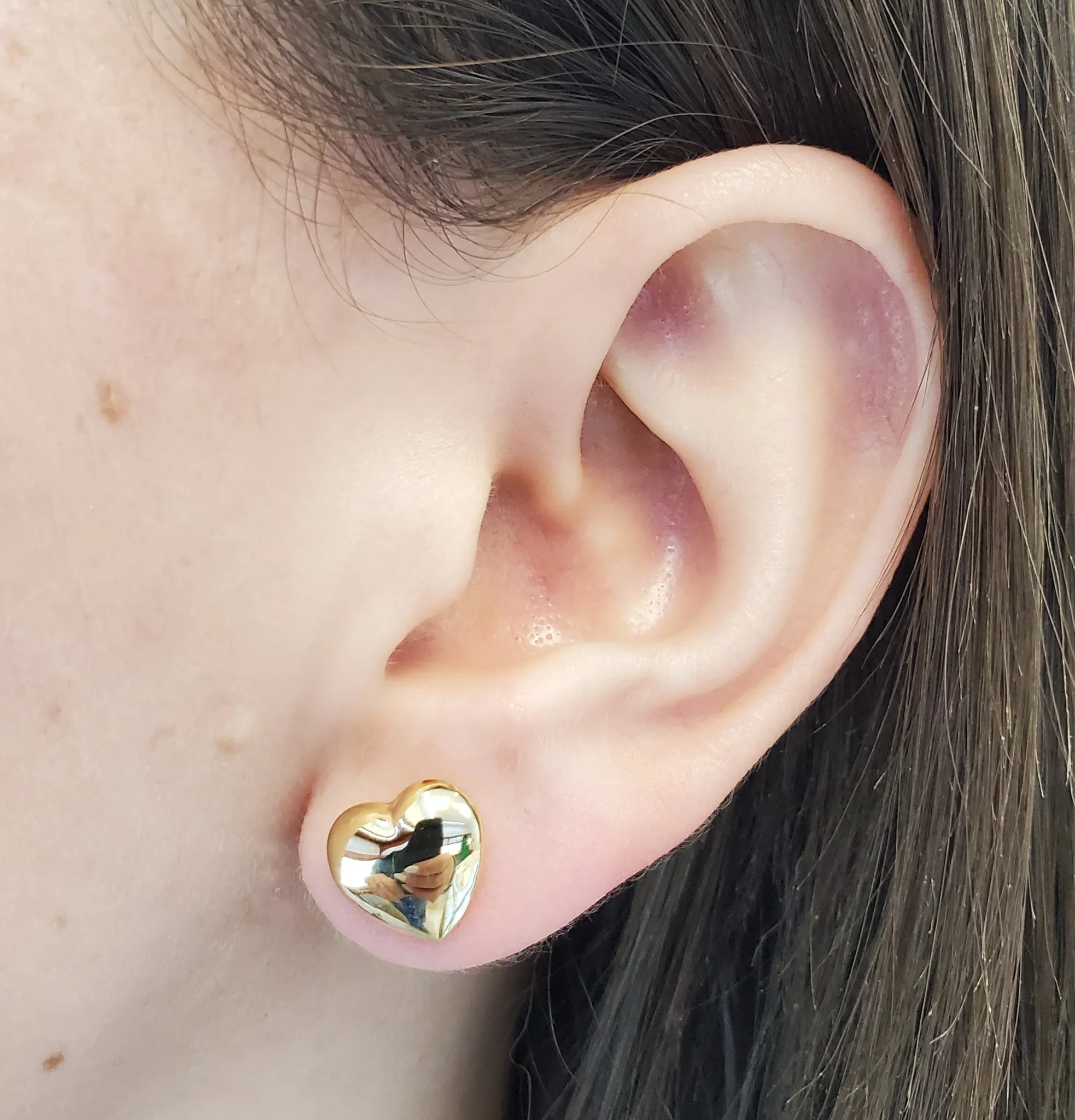 Large Puff Heart Stud Earrings