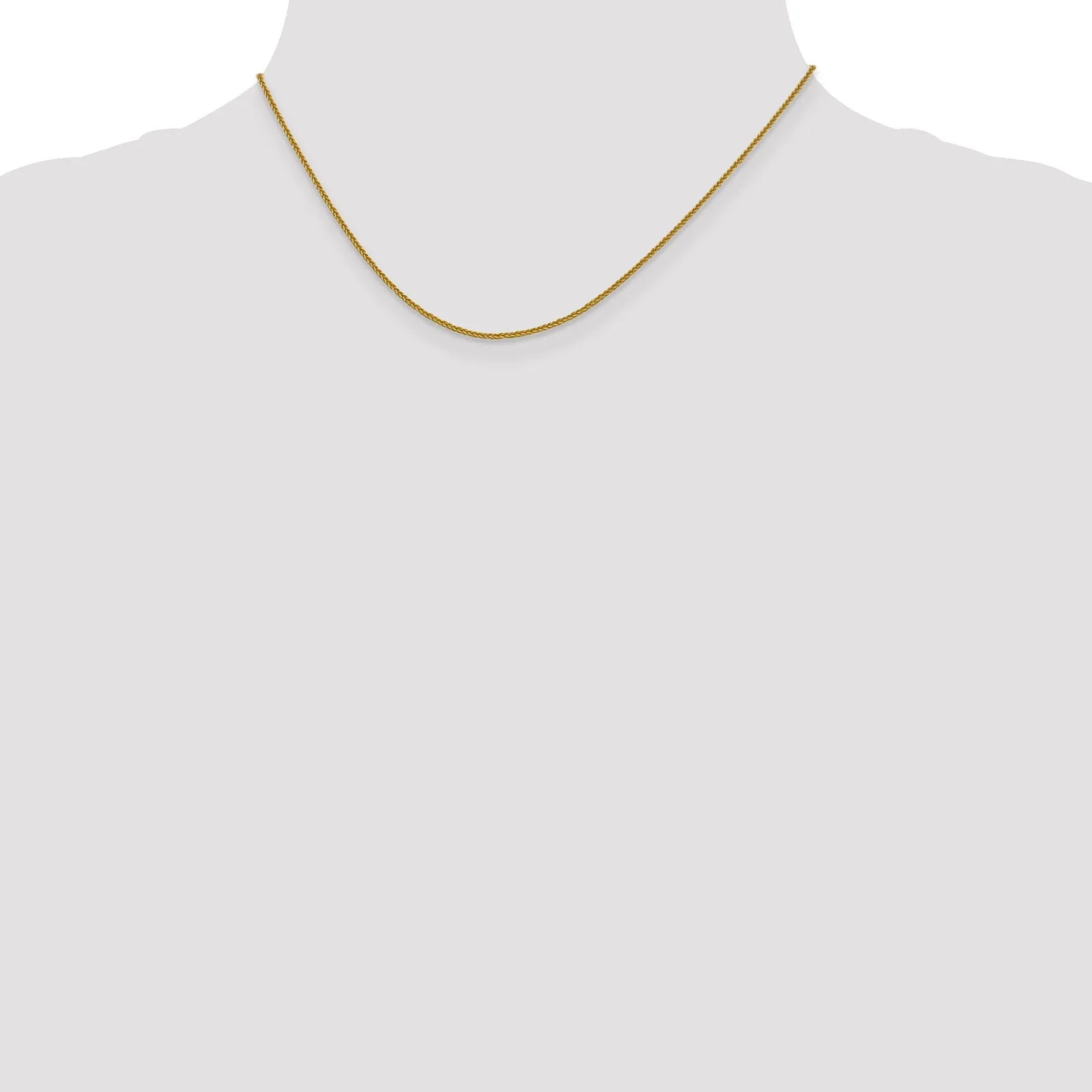 Leslie 14k Yellow Gold 1 mm Quadra Wheat Chain