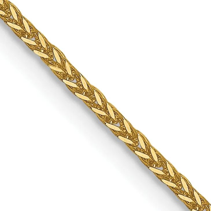 Leslie 14k Yellow Gold 1 mm Quadra Wheat Chain